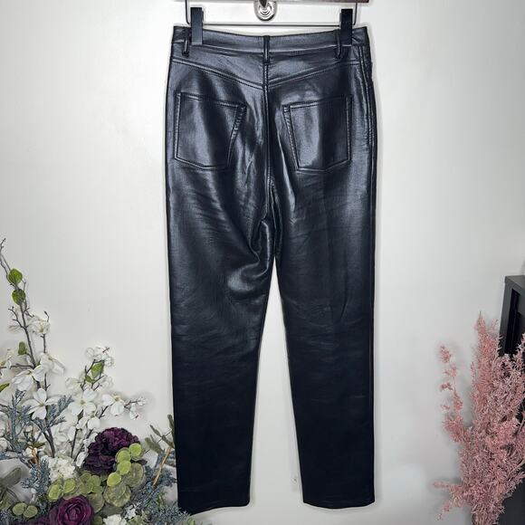 WILFRED x ARITIZA Melina Faux Leather Straight Pant Black {ZZ26} - Picture 3 of 5